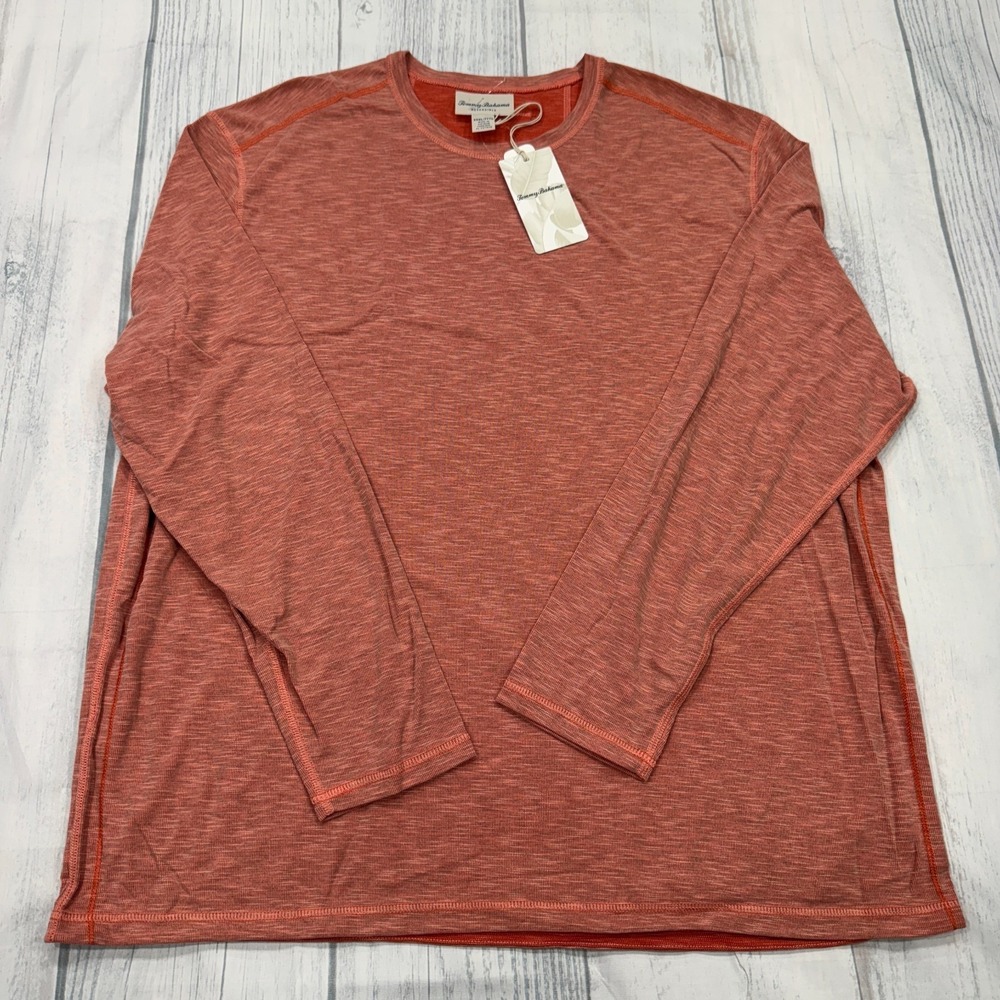 NWT Tommy Bahama‎ Reversible Shirt 3XL Orange CoolMax Pullover Golf Mens